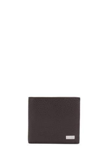 Hugo Boss Italian-leather billfold wallet Mørke Brune | 6SN0xtjF