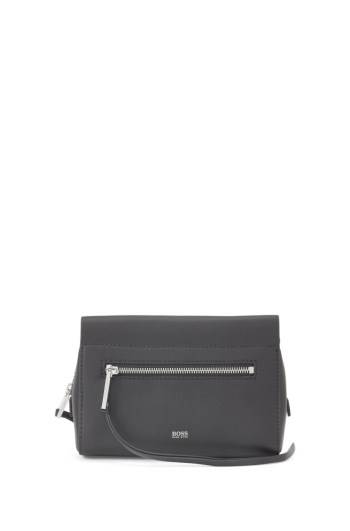 Hugo Boss Italian-leather cross-body bag Svarte | TJmTlVGN