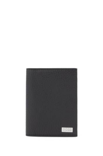 Hugo Boss Italian-leather folding card holder Svarte | Gsuu34rS