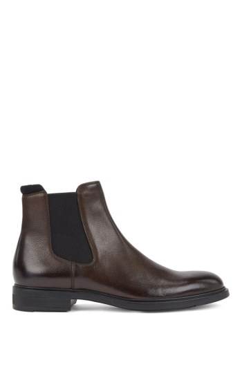 Hugo Boss Italian-made Chelsea boots Mørke Brune | bCk5ujjQ