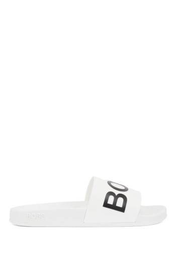 Hugo Boss Italian-made slides Hvite | F1467vXZ