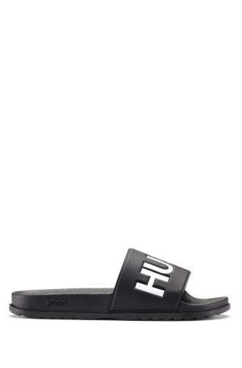 Hugo Boss Italian-made slides Svarte | eUamxF9c