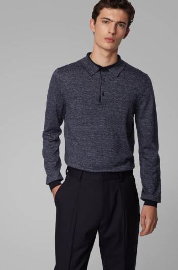 Hugo Boss Knitted sweater Mørke Blå | kBMAeYJT