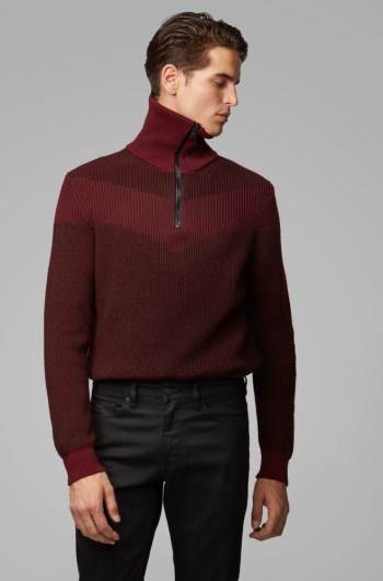 Hugo Boss Knitted sweater Mørke Rød | X2juVfLm