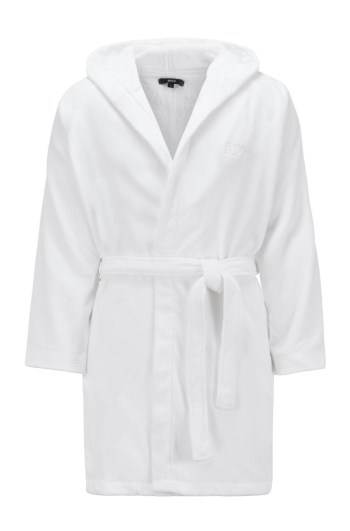 Hugo Boss Kort hooded dressing gown Hvite | RXG1QPjY