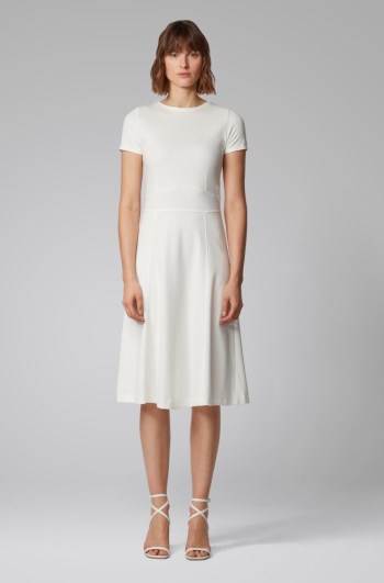 Hugo Boss Kort-sleeved dress Hvite | RkS6LH7B