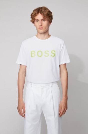 Hugo Boss Logo T-shirt Hvite | Zeq5gSyy