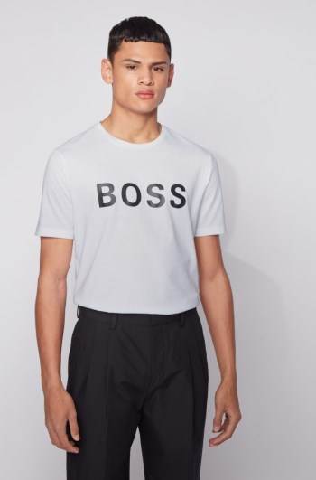 Hugo Boss Logo T-shirt Hvite | jNmd6fU9