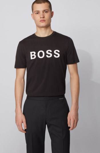 Hugo Boss Logo T-shirt Svarte | ppp4zzbL