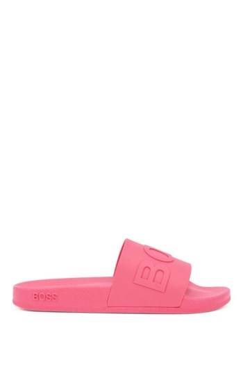 Hugo Boss Logo-strap slides Rosa | YwQ29CN1