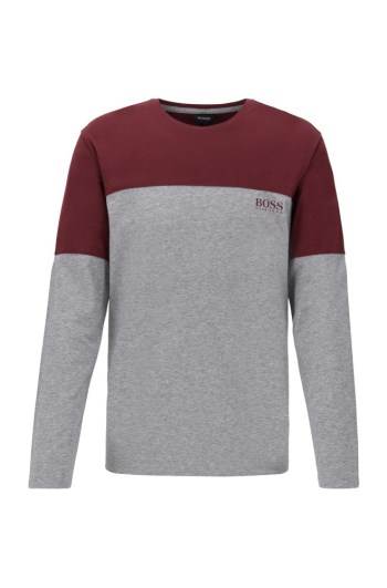 Hugo Boss Long-sleeved colour-block pyjama T-shirt Mørke Rød | 7en0NbZX