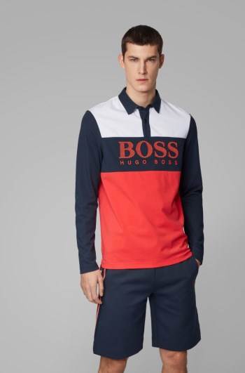 Hugo Boss Long-sleeved polo shirt Rød | bU4kmzwQ