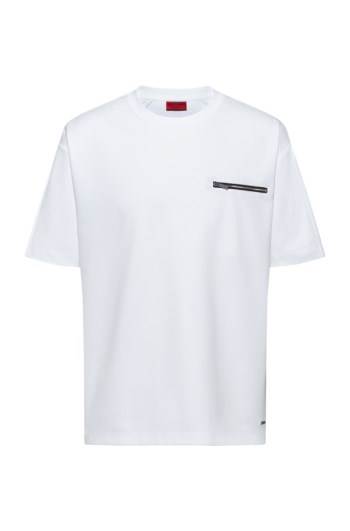 Hugo Boss Mercerised cotton-blend T-shirt Hvite | vHKwN6Et