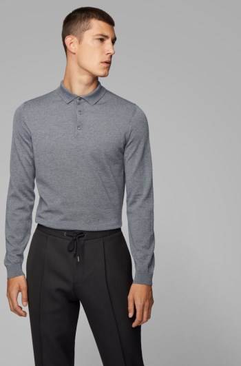 Hugo Boss Merino-wool sweater Grå | mITBniXI