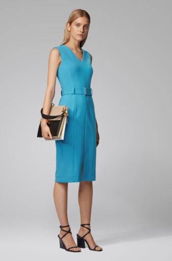 Hugo Boss Midi-length dress Turkis | IHhml3mz