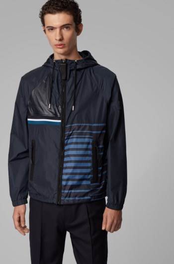 Hugo Boss Packable hooded jacket Mørke Blå | i6vZQKGU