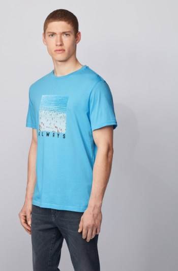 Hugo Boss Pima-cotton T-shirt Turkis | j2uUod9m