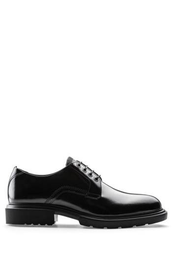 Hugo Boss Polished-leather Derby shoes Svarte | ssaM9yXp