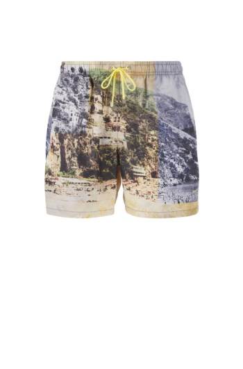 Hugo Boss Quick-dry photo-print swim shorts Lyse Gul | Bxg5XUSQ