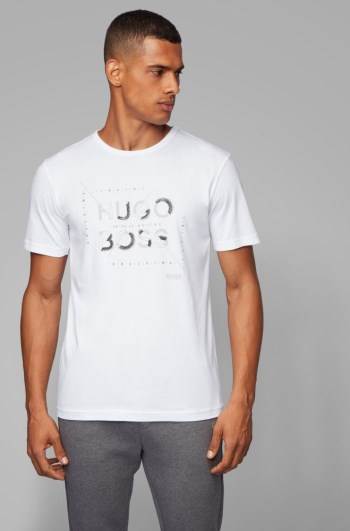 Hugo Boss Regular-fit T-shirt Hvite | dqR22WV2