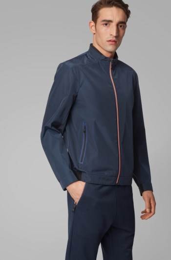 Hugo Boss Regular-fit canvas jacket Mørke Blå | Dd212sIo