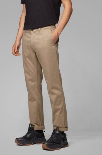 Hugo Boss Regular-fit casual chinos Beige | LqWsCx4i