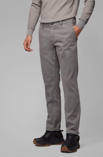 Hugo Boss Regular-fit casual chinos Grå | T0FYbI9T