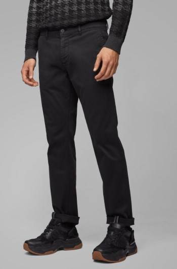 Hugo Boss Regular-fit casual chinos Svarte | qHfFvQmT