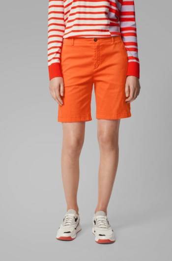 Hugo Boss Regular-fit chino shorts Oransje | MxXU1JYB