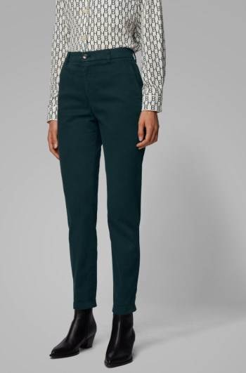 Hugo Boss Regular-fit cropped chinos Mørke Grønn | W5XDZvH5