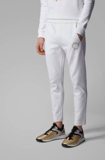 Hugo Boss Regular-fit jogging trousers Hvite | qPetw6sP