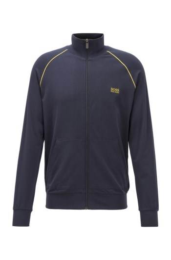 Hugo Boss Regular-fit loungewear jacket Mørke Blå | arY7rVEp