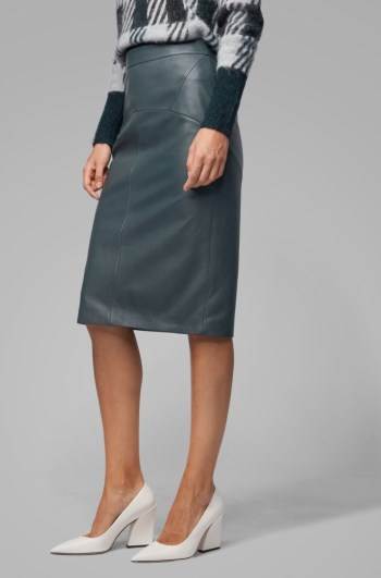 Hugo Boss Regular-fit pencil skirt Mørke Grønn | hBROFGQt