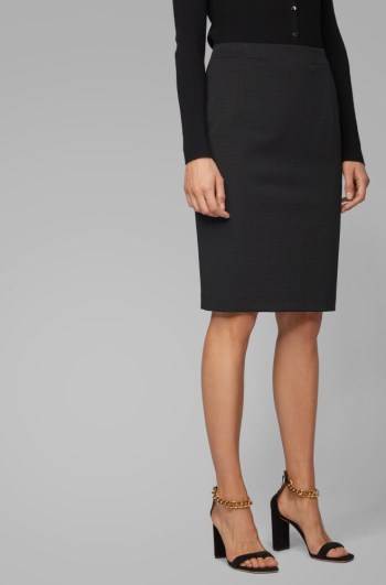 Hugo Boss Regular-fit pencil skirt Svarte | 6eVuQnfs