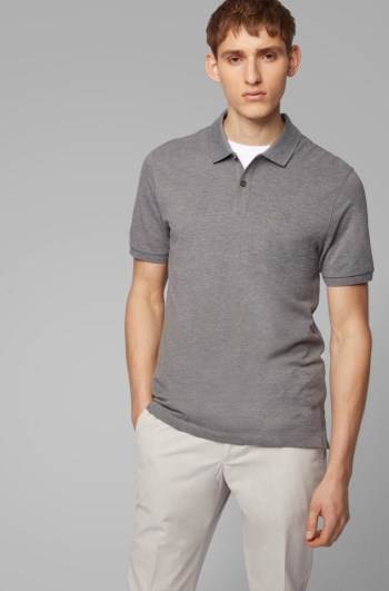 Hugo Boss Regular-fit polo shirt Grå | EVDiUwpN