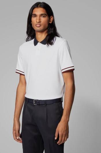 Hugo Boss Regular-fit polo shirt Hvite | 3V2dTWLN