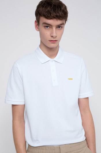 Hugo Boss Regular-fit polo shirt Hvite | K2ODkvCc