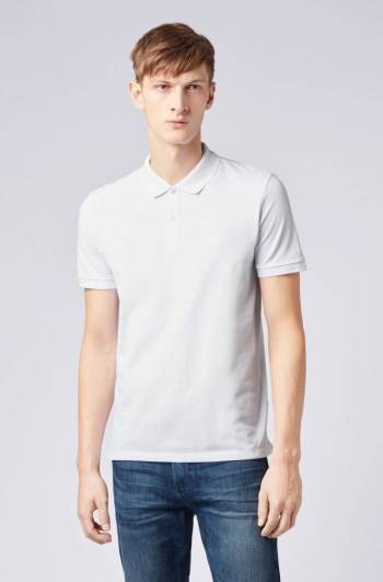 Hugo Boss Regular-fit polo shirt Hvite | vXfmdnXi