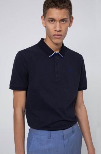 Hugo Boss Regular-fit polo shirt Mørke Blå | 64kd2nrD