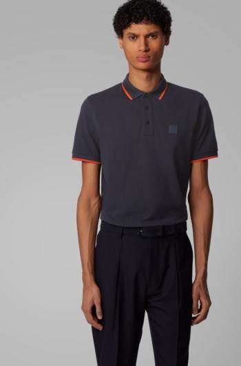 Hugo Boss Regular-fit polo shirt Mørke Blå | eXCFb4FT