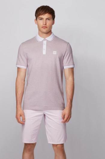 Hugo Boss Regular-fit polo shirt Mørke Rosa | mFNAcbOR