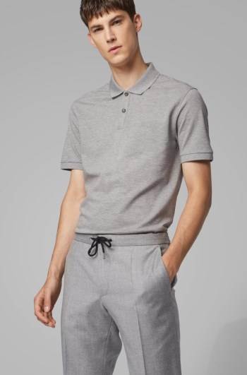 Hugo Boss Regular-fit polo shirt Sølv | Wu36Z6I3