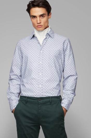 Hugo Boss Regular-fit shirt Blå | MriJ8XPD