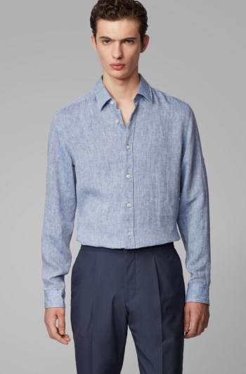 Hugo Boss Regular-fit shirt Blå | Ry0pFcot