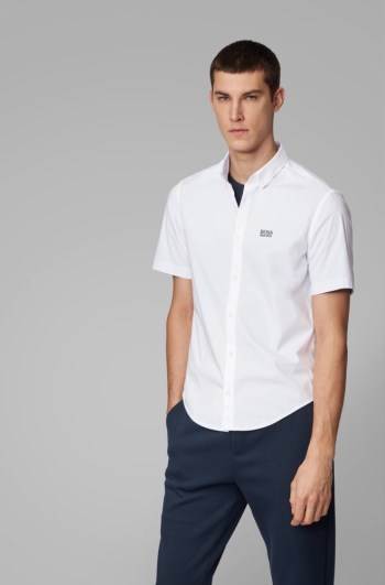 Hugo Boss Regular-fit shirt Hvite | BXXs1JZ7