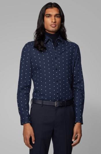 Hugo Boss Regular-fit shirt Mørke Blå | 7uvkN99U