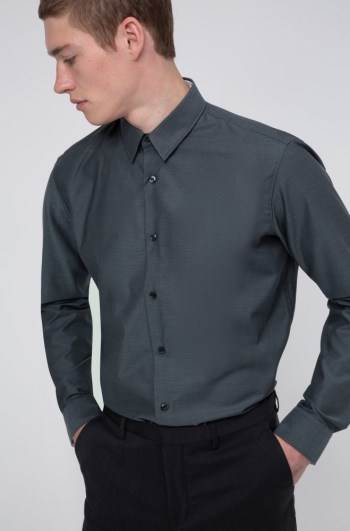 Hugo Boss Regular-fit shirt Mørke Grå | LMqnNik7