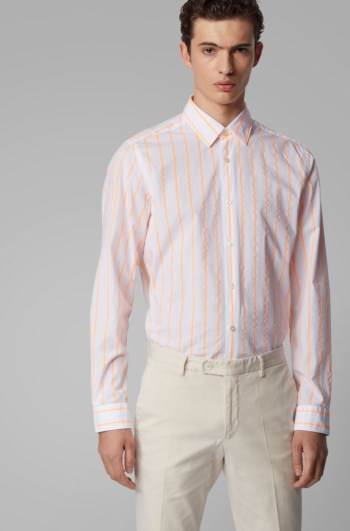 Hugo Boss Regular-fit shirt Oransje | 4Pn9lwXB