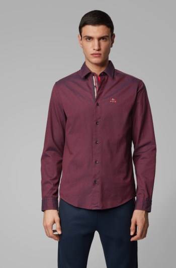 Hugo Boss Regular-fit shirt Rød | uHqY5xJ7