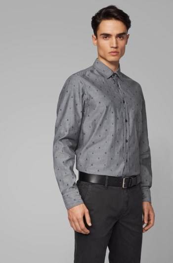 Hugo Boss Regular-fit shirt Svarte | WV43KCsA